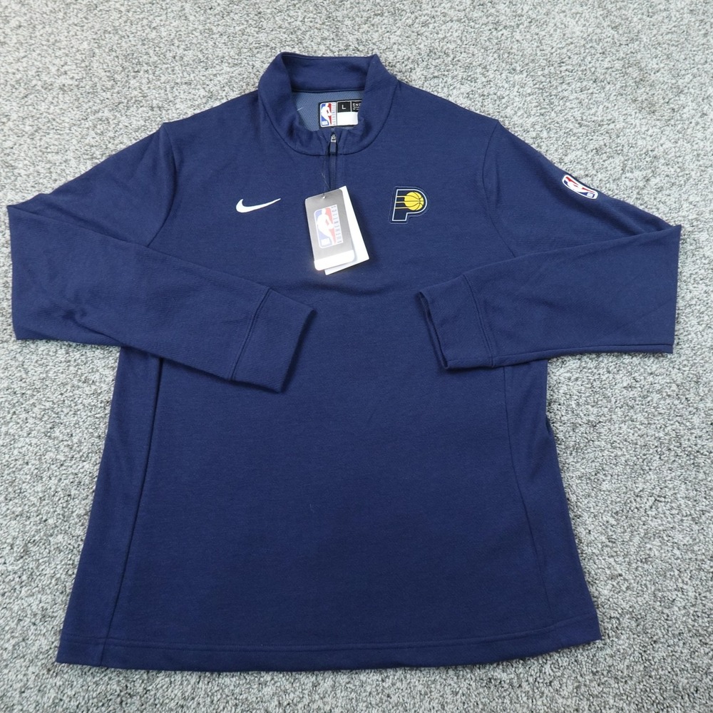 NEW Indiana Pacers Sweatshirt Womens L Blue NBA Basketball Nike Dri Fit 1/4 Zip